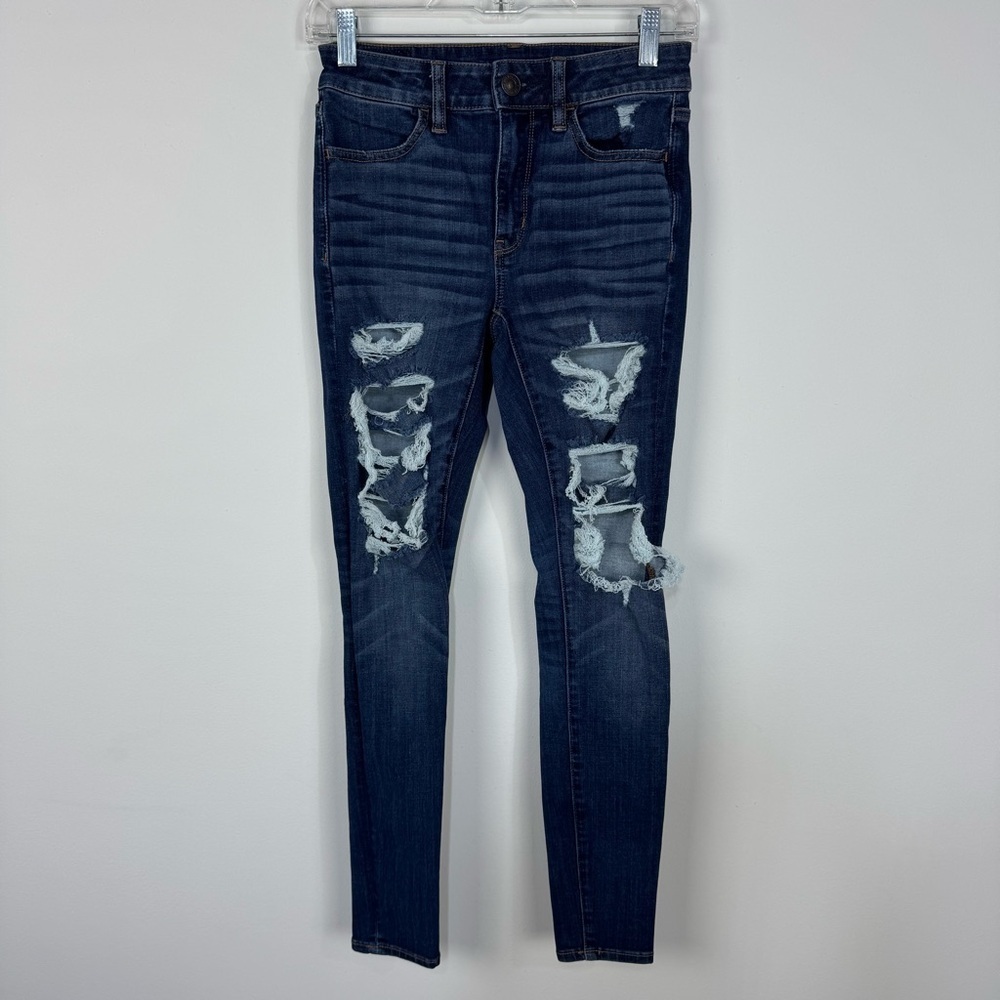 American Eagle Hi Rise Jegging Distressed Skinny Jeans